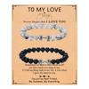Pulsera de Pareja Transfronteriza Caliente Blanco y Negro Traje Pulsera con Colgante de Mancuerna Blanco Turquesa Negro Mate Pulsera con Cuentas de Turquesa Mancuerna