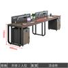Conjunto de Mesa e Cadeira para Escritório de Funcionários Moderno Minimalista, Assento Duplo para Funcionários, Estação de Trabalho com Mesa para Computador de Quatro Lugares, Mesa de Escritório
