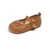 Sapatos de couro vintage para meninas 2024 primavera e outono novos sapatos casuais de camada única estilo britânico para crianças sapatos de princesa estilo ocidental para bebês