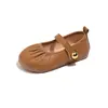 Sapatos de Princesa para Meninas 2026 Primavera e Outono Novos Sapatos de Couro Infantis Sapatilhas de Boca Rasa Bebê Mocassins de Solado Macio