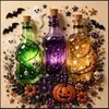 Nuevas Pegatinas de Perlas de Halloween Transfronterizas 5D Creativas Hechas a Mano Día de la Independencia Americana Pintura de Diamantes DIY Manualidades para el Hogar