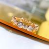 Longlong Joyería de Oro Nuevo Anillo de Fila de Diamantes Blancos Forma de Pera Gota de Agua Pequeña Plata S925 Exportación Ins Transfronterizo Europeo y Americano