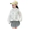 Ropa de Protección Solar para Niñas Primavera y Verano 2026 Nueva Moda Estilo Coreano Casual Sudadera con Capucha y Lazo para Niños Mayores