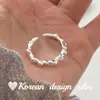 Joyería Estilo Ins Moda Coreana Anillo de Cuentas Asimétrico Personalizado de Plata de Ley S925 Diseño de Nicho de Alta Gama