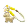 Llavero Dorado Año del Caballo para Riqueza Instantánea con Certificado, Colgante Pequeño para Teléfono, Bolsa, Llave de Coche, Artículo de Regalo
