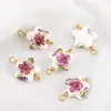 Estilo Retro Nostálgico Cerámica Impresa Acero Inoxidable Colgante Collar Hecho a Mano Pulsera Colgante Pendientes DIY Accesorios de Joyería