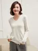 Otoño/Invierno 2026 Ropa de Alta Costura Lista para Usar Cuello en V Cachemira Mujer Ajustado Tejido Base Suéter Corto