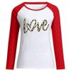 Dia dos Namorados manga longa estampa de leopardo estampa de carta LOVE Dia dos Namorados manga raglan atacado transfronteiriço estilo ins fleece manga longa