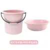 Cubo de almacenamiento de agua para el hogar, cubo grande de plástico engrosado, cubo redondo grande portátil para dormitorio de estudiantes con cubo de ropa resistente a caídas, lavabo