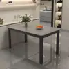 Mesa de comedor de losa de roca, diseño simple y elegante, adecuada para uso doméstico, forma rectangular, ideal para apartamentos pequeños, juego de mesa y sillas de comedor