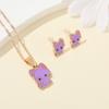 Brincos de Gato Nicho Europeu e Americano Transfronteiriço Joias Colar Brincos Versáteis de Alto Nível Femininos Conjunto de Joias Infantis Meninas