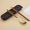 Palillos y Cuchara de Madera Retro Personalizados para Alitas de Pollo Vajilla Portátil Regalo Vajilla para el Hogar Camping al Aire Libre Un Palillo Una Cuchara