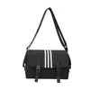 Bolso bandolera de nailon para mujer, estilo deportivo de tres rayas, bolso de un solo hombro, para ir al trabajo, casual, versátil, negro, bolsa de gran capacidad