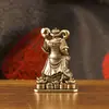 Figura de Latón Puro del Dios de la Riqueza Chino Antiguo Zhao Gongming, Decoración Antigua para el Hogar, Mascota de Té para Escritorio, Adorno Artesanal