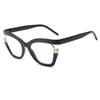 Adorno de Perlas Explosiones Transfronterizas Moda Femenina Marco de Gafas de Espejo Plano Anti-luz Azul Marco de Gafas Personalizado Cyber Celebre de Medio Marco