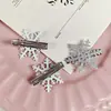 Pinza para el Cabello de Copo de Nieve con Estilo de Chica Invernal Brillante Pinza de Pato Dulce con Purpurina Pinza Lateral Linda Accesorio para el Flequillo