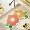 Alfombrilla Tapizada de Barro de Diatomeas con Flores Frescas Alfombrilla Absorbente para Suelo del Hogar Baño Alfombrilla Antideslizante para Inodoro Alfombrilla Resistente al Desgaste para Pies