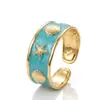 Pulsera de Acero Inoxidable Esmaltado de Venta Caliente Transfronteriza, Pulsera Abierta de Flor Versátil Moda Europea y Americana, Joyería de Acero de Titanio