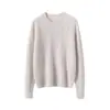Novedad Otoño e Invierno 2025 Suéter de Punto 100% Cachemir Cuello Redondo Manga Larga Color Sólido Punto de Cachemir Grueso Retorcido