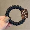 Estilo Cafetería de Leche Aro para el Pelo con Línea de Teléfono Sonriente Cuerda para el Cabello de Mujer Cuerda Nueva para el Cabello Funda de Cuero Banda de Goma Simple de Alta Elasticidad