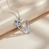 Knn-409 Collar Europeo y Americano Estilo Mariposa Corazón Incrustado con Diamantes para Mujer, Colgante Original Transfronterizo con un Toque de Alta Gama