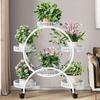 Estante para Flores Sala de Estar de Piso Removible con Ruedas Estante para Macetas de Pothos Hierro Multicapa Balcón Estante para Flores Hogar de Piso