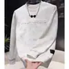 Nuevo Jersey Versátil de Moda Otoño/Invierno 2025 Estampado de Letras Degradado Superior Manga Larga Casual Moda Sudadera para Hombre