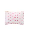 Bolsa de Maquillaje Acolchada Floral Estilo Pastoral con Relleno de Algodón, Borde de Encaje, Monedero, para Labiales y Artículos Varios, Bolso de Mano de Tela para Mujer