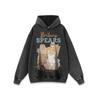 Figura de rua europeia e americana estampada grande gola pequena marca de moda antiga suéter com capuz lavado para homens e mulheres moletom com capuz de inverno