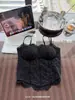 Camisola de encaje de espiga 6133 con copas de sujetador incorporadas para mujer, adelgazante y sexy, adecuada para otoño e invierno