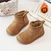 Botas de Nieve de Moda para Niñas Zapatos de Algodón 2026 Otoño/Invierno Nuevo Estilo Coreano Cómodas Con Felpa Versátiles Para Niños Medianos Botas de Algodón
