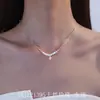 Corrente de Pérolas de Água Doce Exquisita Simples para Clavícula Colar para Mulheres Luxo Leve Nicho High-End Gargantilha Versátil Corrente de Clavícula Primavera Verão
