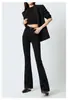 ¡Pantalones Negros de Supermodelo! Nuevos Pantalones Acampanados de Mezclilla Elásticos en Cuatro Direcciones para Otoño e Invierno, Nuevos Pantalones Largos Versátiles Adelgazantes de Cintura Alta 509