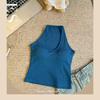 Regata I-shape Pure Wish com Design Sense Almofada no Busto Feminina Outono Nova Quente Meninas Sexy Justa Slim Top