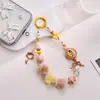 Cordão para Celular Estilo Novo Meninas Fofo Pelúcia Estampa de Leopardo Acessórios de Estrela Contas Artesanais Corrente Portátil Exquisita Estilo Curto