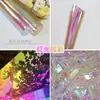 Película de Vidro Iridescente Colorida com Adesivo Reflexivo que Muda de Cor Arco-Íris Transparente Decorativa Prop de Casamento Feito à Mão Adesivo Laser para Janela