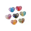Corazón de Azúcar Bicolor 2.5 Agujero Recto Corazón de Melocotón Facetado Cuentas para Cadena de Teléfono Móvil Llavero Accesorios DIY