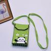 Bolso para teléfono móvil de estilo coreano con diseño de panda pequeño, bandolera de punto, bolso de mano con solapa, bolso informal para salir