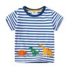 Jumpingmeters Roupas Infantis Transfronteiriças Nova Coleção de Verão Infantil Tops Bordados Europeus e Americanos Tops para Bebê Camisetas Atacado