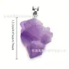 Pingente de Aglomerado de Ametista Natural Colar com Corda de Couro Mineral Bruto Pingente de Pedra Bruta Pingente Roxo