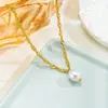 Collares Apilables de Acero Inoxidable Multicapa de Venta Caliente Transfronteriza, Nueva Cadena de Cuello de 4 Capas para Mujer, Collar de Diseño de Moda de Alta Gama