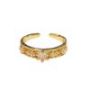 Anel Aberto Retrô Francês Antigo Médio Diamante Completo Moda Senso de Alta Qualidade Temperamento Design Nicho Acessórios de Diamante Exquisitos para Mulheres