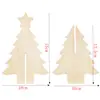 Árvore de Natal de Madeira para Montagem 3D Madeira Crua em Branco DIY Árvore de Natal de Madeira Pintada à Mão Mini Ornamento de Natal de Mesa