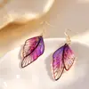 Brincos de Gancho de Asa de Cigana Brincos de Borboleta Elegantes da Moda Super Fada Brincos de Alto Padrão Brincos de Asa Cor Gradiente para Mulheres