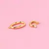 Anillo de Forma Especial Ovalado Chapado en Oro Blanco Puro S925 Puerto de Conexión de Botón Material para Collar Pulsera de Perlas con Cuentas DIY