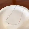 Colar Jóia Design de Corrente para Clavícula de Luxo Leve Nicho Verão Dopamina Colorido Colar de Contas Prata Quebrada Modelo Feminino