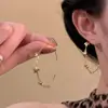 Estrellas Dulces y Frescas ~ Pendientes de Oro con Forma de Estrella de Alta Gama para Mujer, Aros Lisos Únicos, Pendientes Circulares Únicos de Estilo Fresco