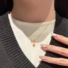 Anillo de correr dorado collar de estrella de hielo brillante modelo nuevo 2026 cadena para la clavícula de diseño dulce de nicho de lujo ligero hecho a medida