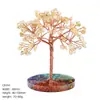 Árbol del Dinero de Piedra Natural Transfronterizo Decoración Creativa para Escritorio de Oficina en Casa Base de Resina Colorida Árbol de la Vida con Grava de Cristal