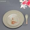 Imitação de porcelana melamina resina melamina louça prato de grama de outono prato redondo prato plano pequeno para fritar prato de osso de disco de grama de outono preço de atacado